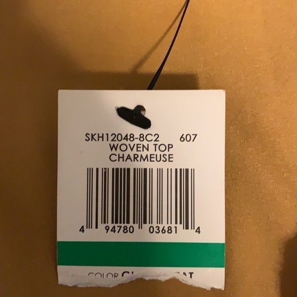 BCBG Silk Charmeuse Puffy Sleeve Top L - Picture 7 of 8